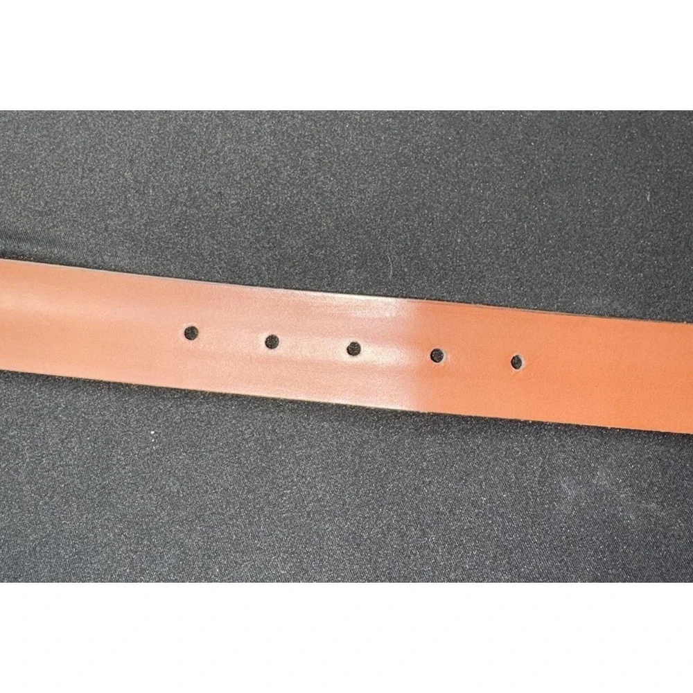 Allen Edmonds Mens Belt 107/42 Burnished Walnut Leather Solid Brass Buckle USA